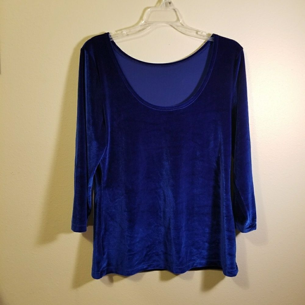 Boston Proper blue off the shoulder top